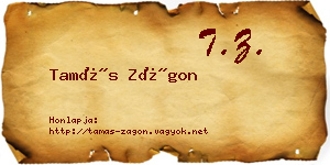 Tamás Zágon névjegykártya